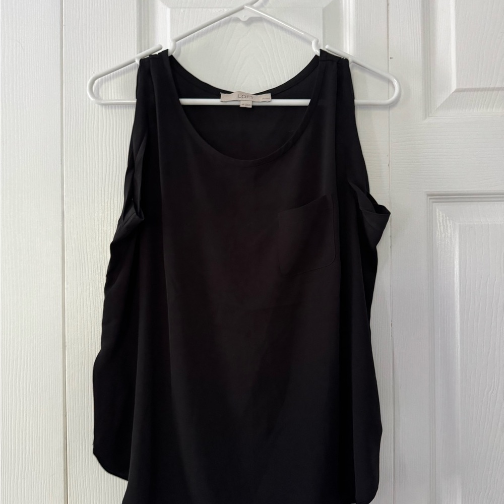 LOFT Black Sleeveless Tank Top